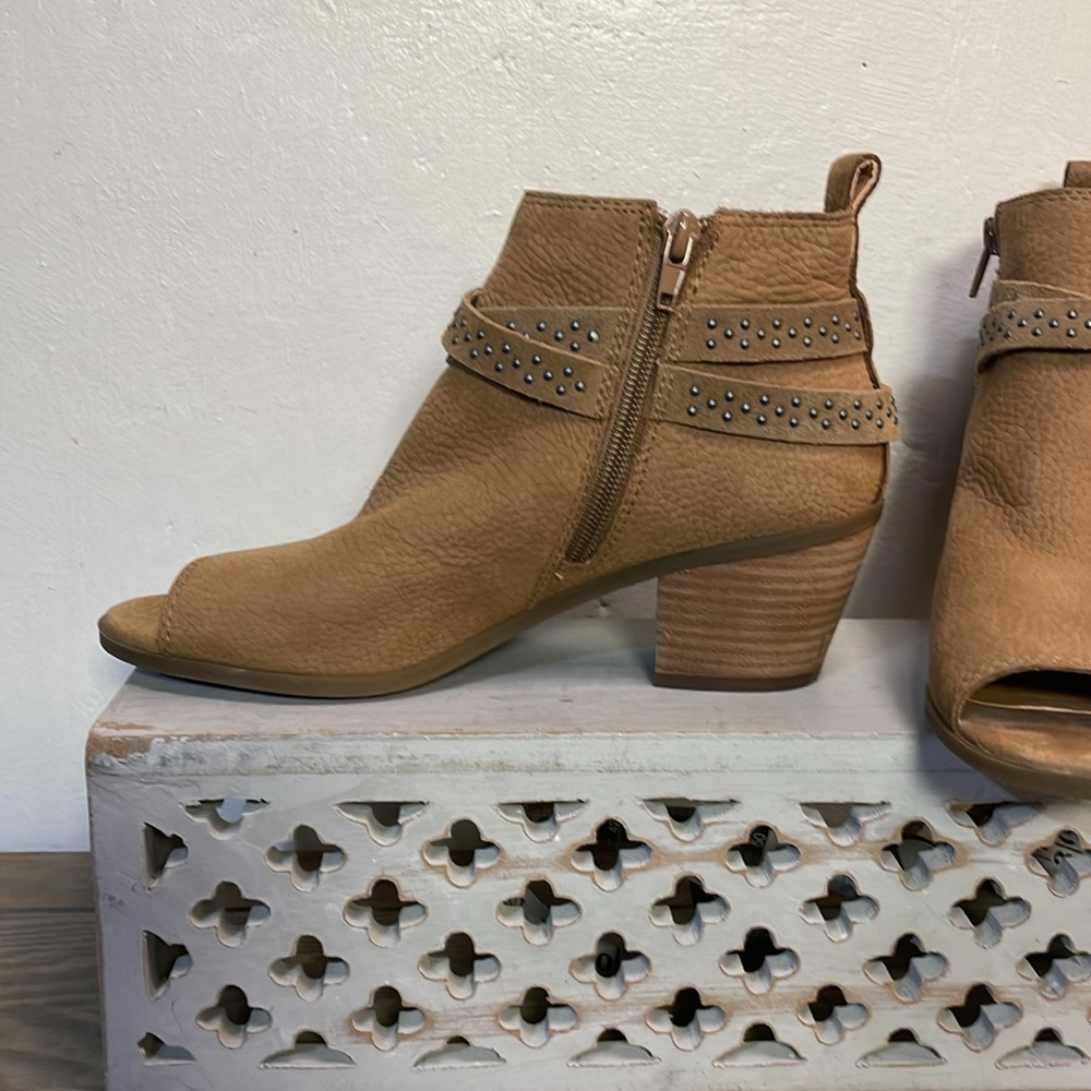 Lucky Brand Open Tow Leather Wrap Strap Ankle Boot #0205 - Picture 3 of 7